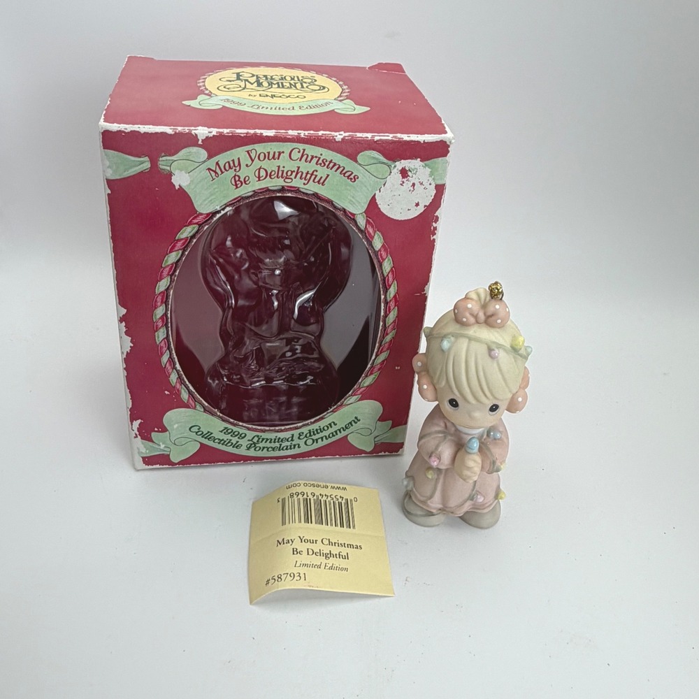 Precious Moments 1999 Limited Edition Ornament May Your‎ Christmas Be Delightful